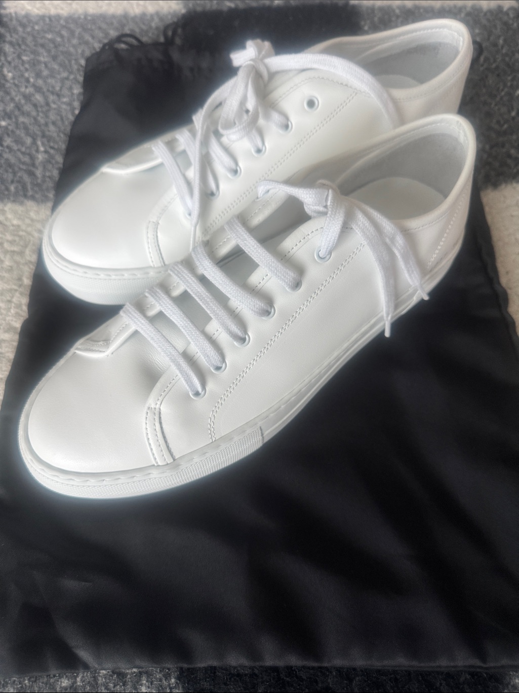 Common Projects White Low-Top Super Platform Leather Sneakers